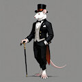Noble London Rat walking down the rain filled streets by Blu99Dog