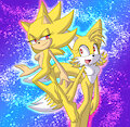 Bare Super Sonica and Super Tailsko by hker021