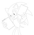 Sonic holding something for coloring