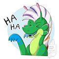 Laughting Dragon Sticker Commission by fennekfuchs