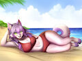 Beach day with Kirai by LillyMillyMeow