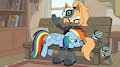 Rainbow Dash getting a spanking by Whisper the Wolf