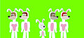 Scooch wears an Easter bunny costume with Kodi, Aleu, Balto and Jenna, by sebashton