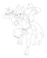 Zeraora in a Pokemon Cafe for coloring