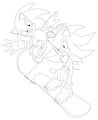 Sonic x Shadow Snowboarding for coloring by DarlanSpace