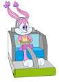 Babs Bunny in a Looping Coaster Car (Commission) by Tho6Who4e2000