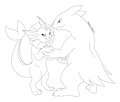 Vaporeon and Typhlosion for coloring by DarlanSpace