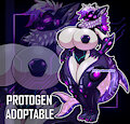 [ADOPTABLE] / Chubby Aqua Neon Protogen by Sheecktor