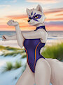 Swimsuit Alopex by MykeGreywolf