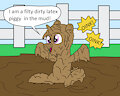 Belle latex piggy suit in mud 3 by mucky