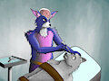 Alien Xeer lobotomizing a Wolf by BrainyEverest