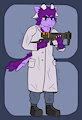 Xerxes the Brainy Alien goat (Zoat) with a laser rifle