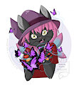 Black Witch Cat Girl with Butterflys by fennekfuchs