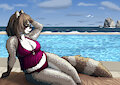 Charli by the pool by RaveHamster