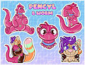 YCH Stickers Pencyl and Worm