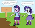 Twilight and rarity playing in mud 1 by mucky