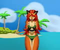 Fox girl on a beach by Edozebr