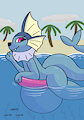 Vaporeon at the beach by AlphabetABC