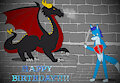 Anthonitecus fighting a Dragon (gift by ALESSIO626) by AnthonitecusBlueWolf