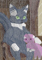 Lord Meowstic and Espurr by FoxyVulpo