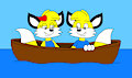 happy and sunshine on the boat by ToonArtistsLover