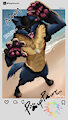 Lucario beach day for Vgen challenge by PwuppwurrArt