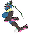 Jungle Lucario's Snake Encounter by AnthroCoilFeetLover