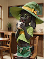 Ralsei with hot chocolate by Aifuro