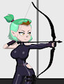 Amity Cosplaying Hawkeye (Kate bishop) by Sonicrock56