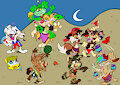 Kahuna cats/dogs beach party by Foxlover91