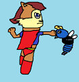 Super Squirrel Punches A Buzz Bomber