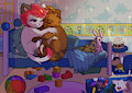Cuddling on Bed by RickSoftpaw