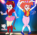 Samurai Pizza Cats: Polly Esther and Princess Violet by NuemekColor