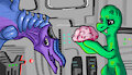 Alien Zony and Cerebroraptor by BrainyEverest
