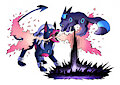 Dark dog vs dark fox by LunarTurtle