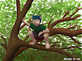 Husky pup up a tree by Konnudur