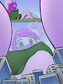 a city between Gabby's toes by AlloyRabbit