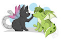 Commission Cat boops the Dragon
