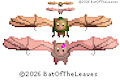 Mother and Son Fruit Bats Rose and Blast Forward Pixel Art by BatOfTheLeaves