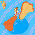 Bigfooted Bubsy by Feetgrowthlover2