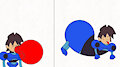 Megaman Volnutt balloon black magic inflation by QuazoHori
