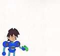Megaman Volnutt inflates a bloomp by QuazoHori
