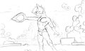 Superhero sketch by DaemonArt