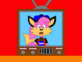 Becky the Fox Speaking a Microphone on the Television