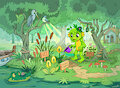 Swampy&rsquo;s Garden (Collab art with Marci McAdam) by pandapaco