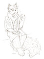Kitty with sashimi sketch