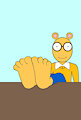 Arthur's feet on the table