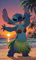 Stitch hula dancing by EBIL64