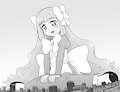 sitting with the little city by AlloyRabbit
