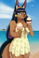 Nubia at the Beach [Clothed version] by DeskManiac